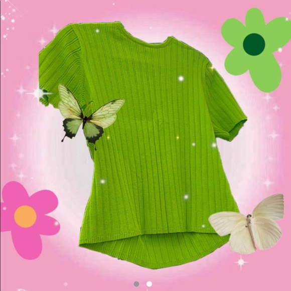 y2k green sweater top - Picture 2 of 2